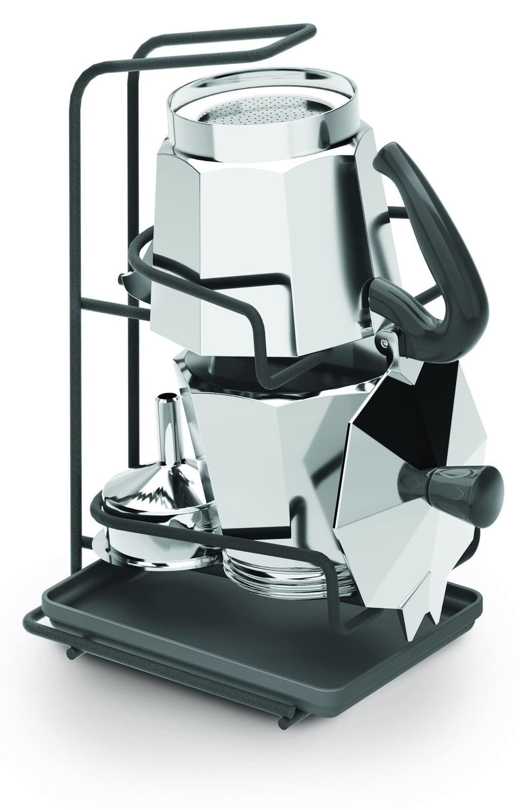 Dripio Moka-kan Koffiezetapparaat, 1-3 kopjes, Zwart, Metaal