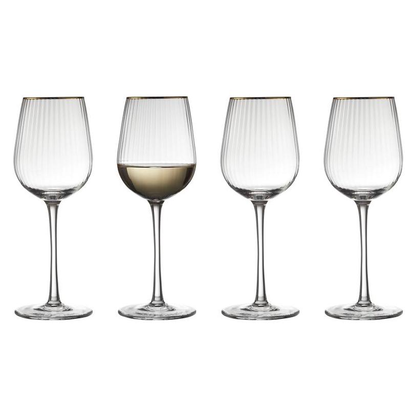Lyngby 30 cl - Glas - Klar/guld (30 cl, 4 Gläser) (27578)
