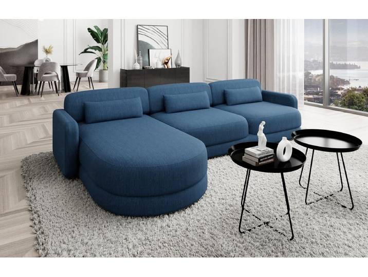 Ecksofa Valencia L-Form aus Stoff Kurz