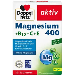 DOPPELHERZ Magnesium 400+B12+C+E Tabletten 30 St
