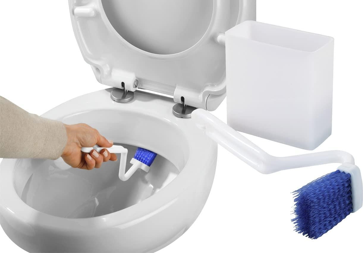 Solidchoice WC-randreiniger met wandopbergbox en afgebogen borstel