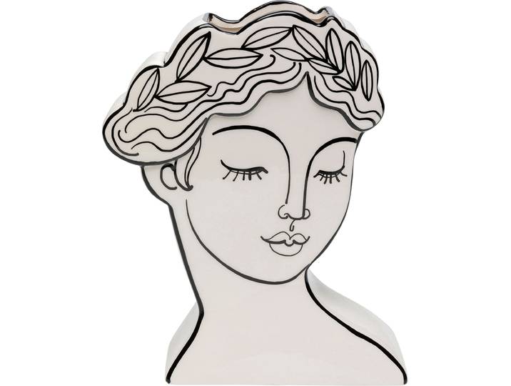 Tischvase KARE DESIGN Vase Favola Lady 26cm , schwarz, B:20cm H:25cm T:7cm, Dolomit, Vasen, Tischvase