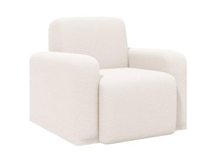 GHVBNMF Sessel Creme Bouclé Stoff Polstersessel Armlehnenstuhl Lounge Gemütlicher Relaxsessel aus Bouclé-Stoff für Wohnzimmer und Schlafzimmer mit stabilem Sperrholzrahmen.
