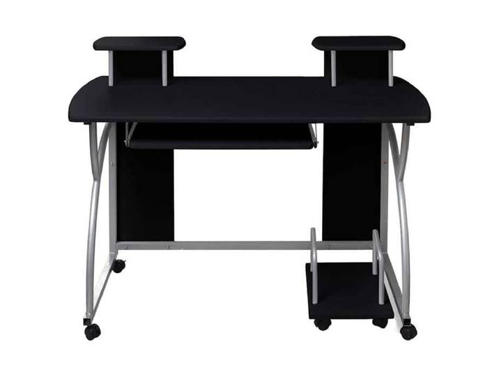 Saison Soldes  Bureau Noir - SARAZYJ - Table d'ordinateur - avec rangement - 110x52x88 5 cm Bois d'ingénierie MM2948