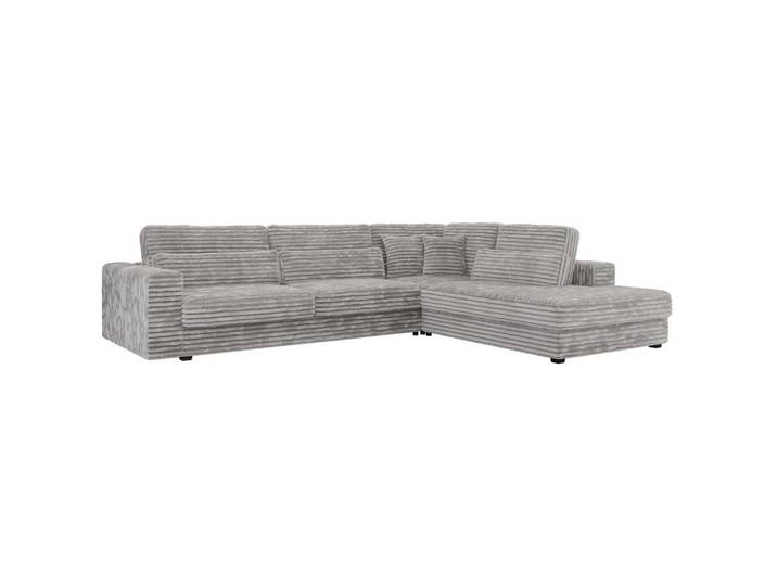 ECKSOFA Savona Hellgrau breiter Cord - rechts