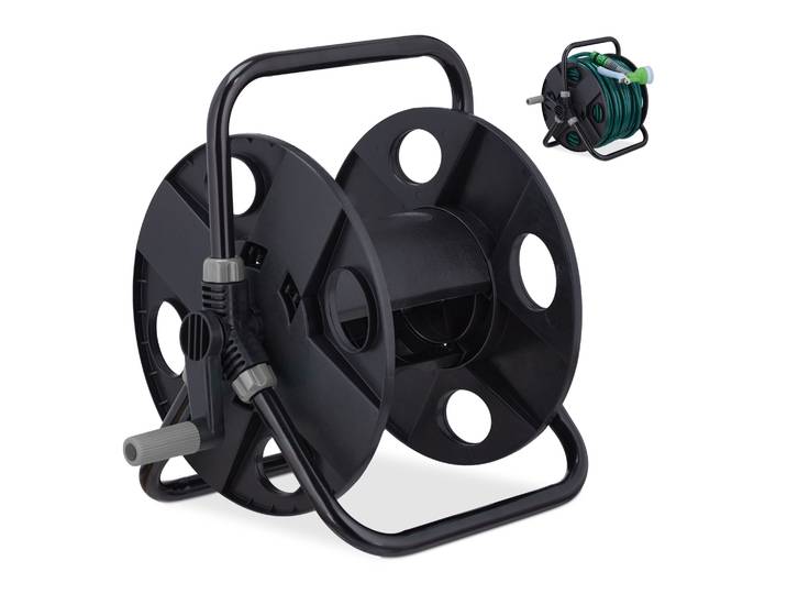 Schlauchtrommel 30 Meter 1/2 Schlauch Schwarz-Grau