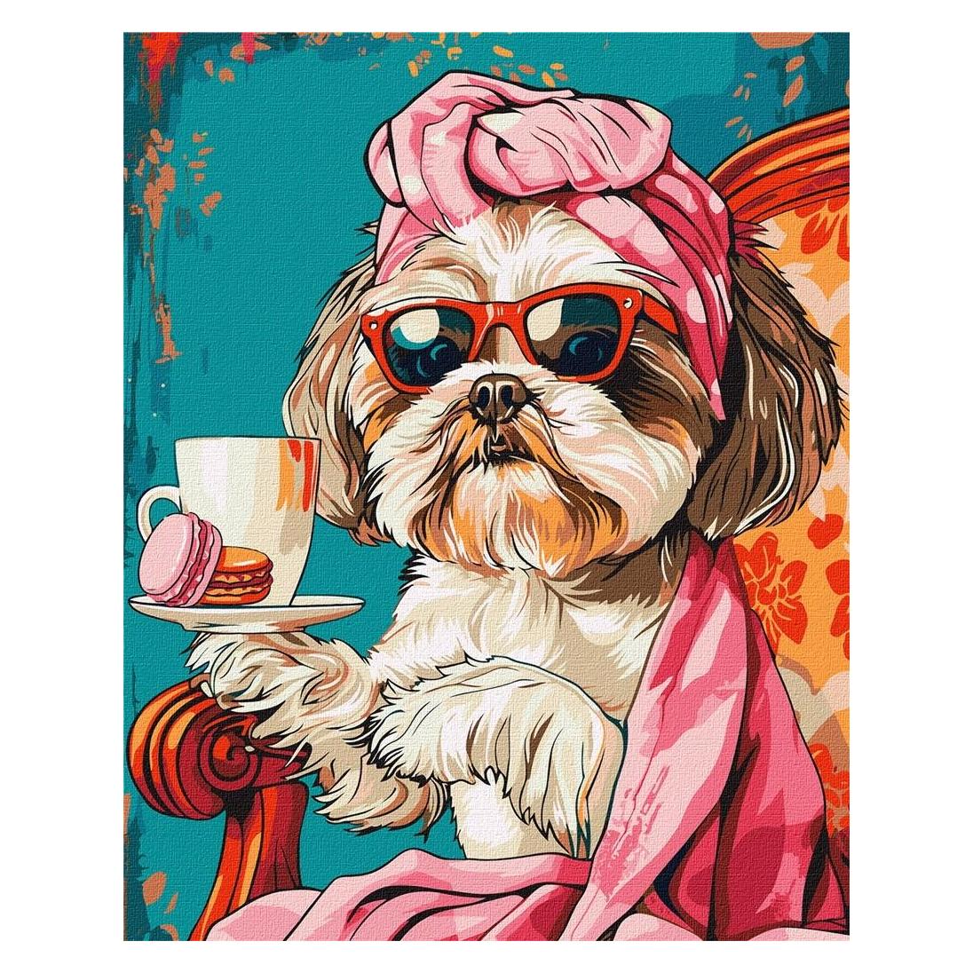 Ideyka Malen nach Zahlen - Verspielter Shih Tzu (KH6611)