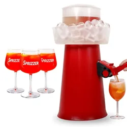 Komplettes Aperitif-Set Rot aus robustem Kunststoff mit 3 Originalgläsern – elegantes italienisches Design für besondere Anlässe SPRIZZER