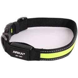 Arka Leuchthalsband für Hunde aus Nylon mit USB (Hund, Spazieren), Halsband + Leine