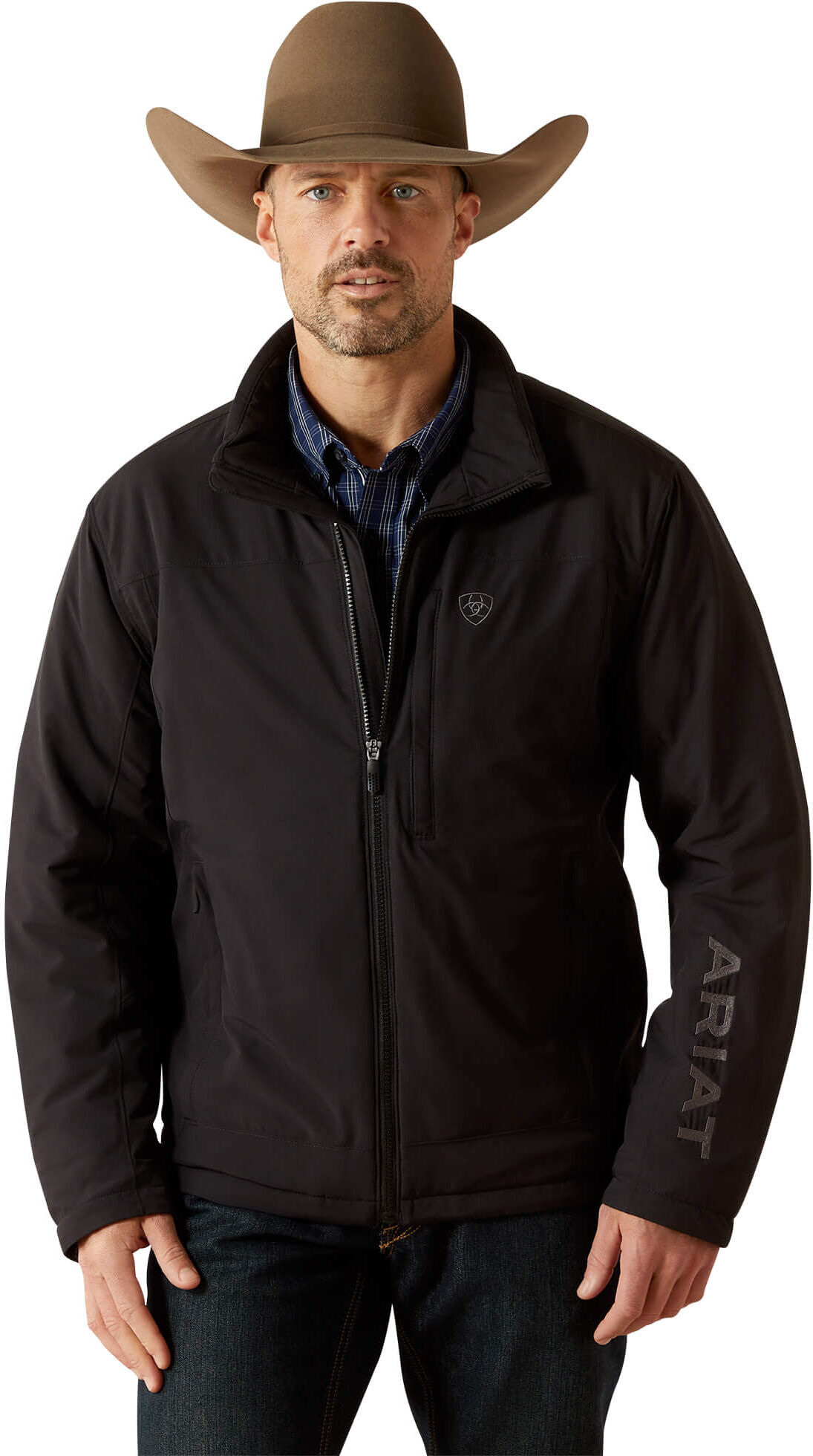Men's Pioneer Stretchshell Jacket in Black, Size: XS by Ariat