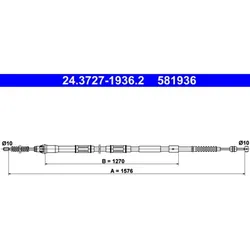 Seilzug Feststellbremse ATE 24.3727-1936.2