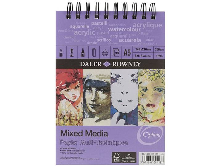 Daler-Rowney Daler Rowney Block A5 250gr. mit Spirale 30 Blatt