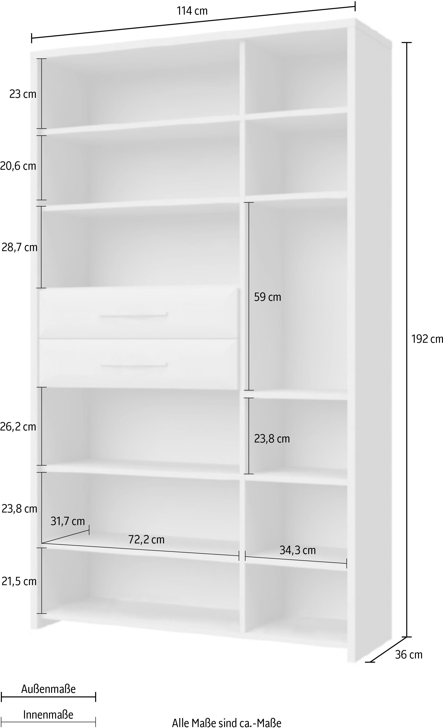 Garderobenschrank GOODPRODUCT "Gala", beige (beige, pacific walnuss decor), B:114cm H:192cm T:36cm, Holzwerkstoff, MDF, Schränke, Garderobenschrank, hochwertig UV lackiert, Soft-Close-Funktion, Höhe 192cm beige, pacific walnuss decor Pacific Walnuss Decor