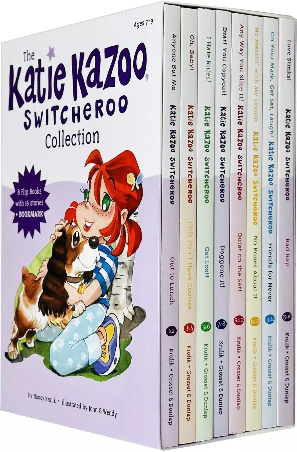 Grosset & Dunlap Katie Kazoo Switcheroo Collection by Nancy Krulik - 8 Flip Books, 16 Stories - Paperback Box Set - Ages 6-8 Chapter Books