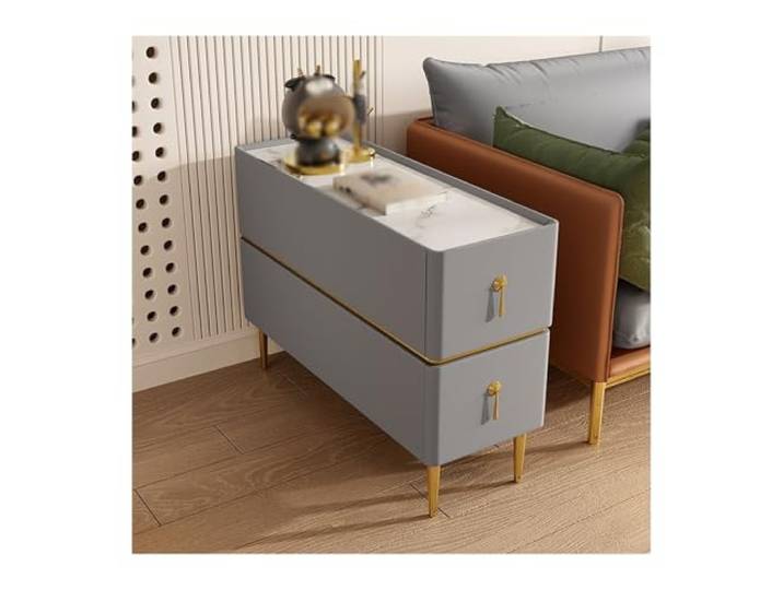 Ecklager Sofa-Sideboard, ultraschmaler kleiner Beistelltisch aus Holz Wohnzimmer-Sandwich-Sideboards aus Leder(B)