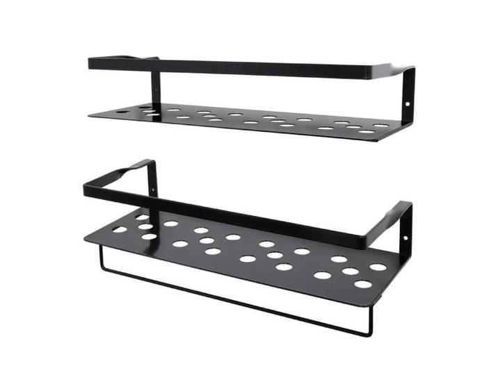 UTEN Lot de 2 Étagères Murales Flottantes avec Porte-Serviettes Étagères de Rangement pour Salle de Bain Cuisine Chambre