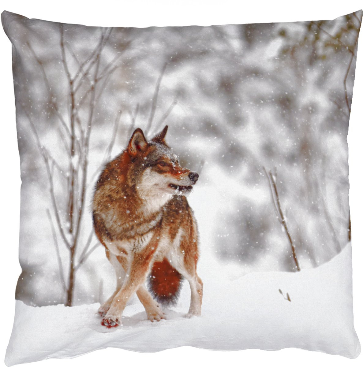 Sierkussen Wolf Winter Sneeuw Natuur 40x40 cm