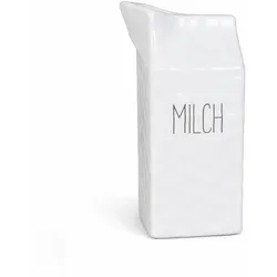 Keramik Milchkännchen 7×7×14 cm – Weiß | Gastro Milchkanne für Kaffee, Frühstück & Buffet | Robuste Keramik mit „MILCH“-Aufdruck