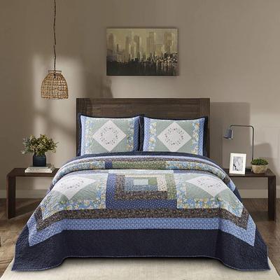 KASENTEX Cotton Patchwork Quilt Floral Patchwork Oversized Bedspread Coverlet