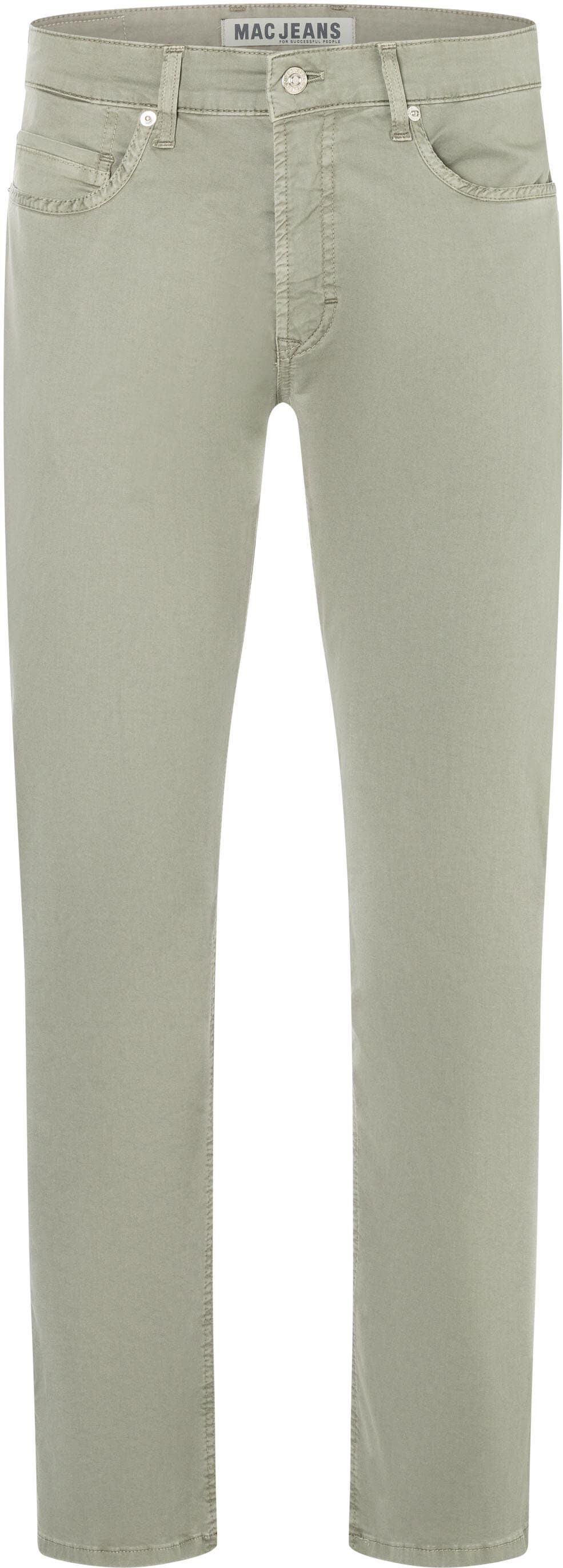 Stoffhose MAC "Arne", Herren, Gr. 38, Länge 34, beige (wrought iron ppt), Web, Obermaterial: 96% Baumwolle, 4% Elasthan, unifarben, regular fit knöchellang, Hosen Stoffhose, im Five-Pocket Style