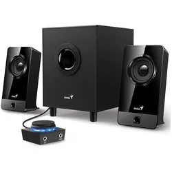 Genius reproduktory SW-2.1 300X/ 2.1/ / dÅ™evÄ›nÃ/ Äern á, PC Lautsprecher, Schwarz