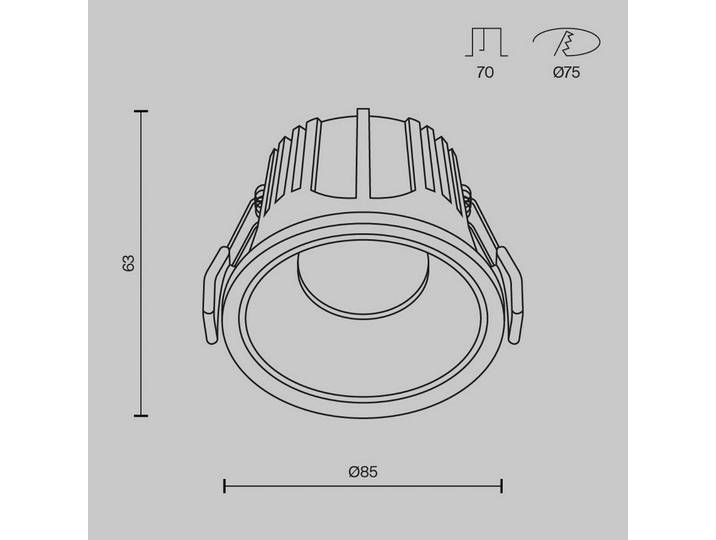 Maytoni Einbaulampe Alfa, schwarz/weiß, Ø 8,5 cm, 15 W, 36° Alfa, schwarz, für Flurbereich, Aluminium, Downlight