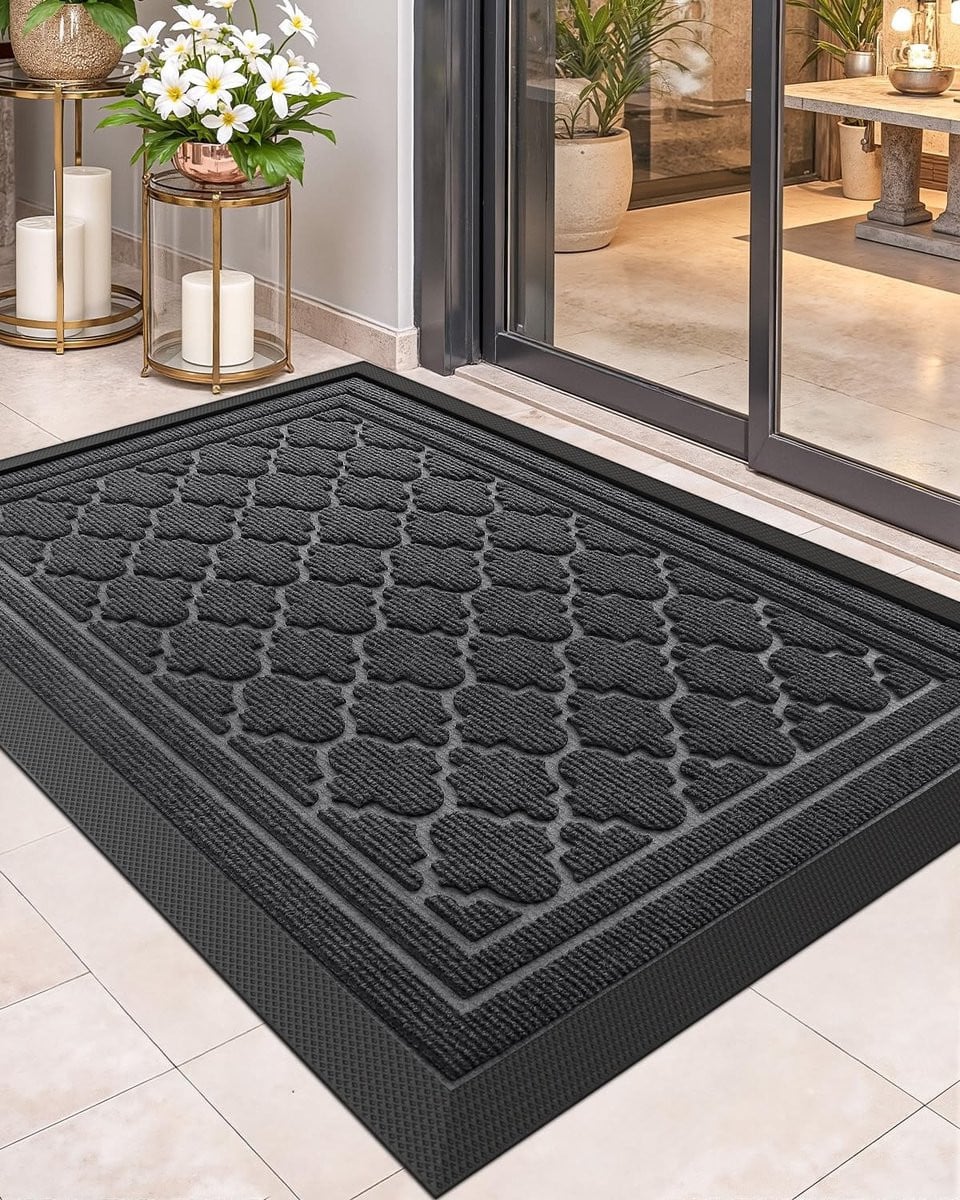 Merkloze Heavy Duty Deurmat met Antislip Rubber Achterkant, 43,5 x 75 cm