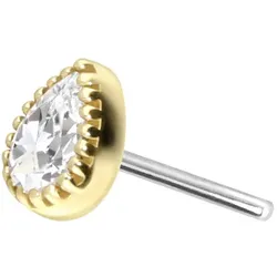 14 Karat Gold Aufsatz mit Titan Push Pin MOISSANIT-TROPFEN