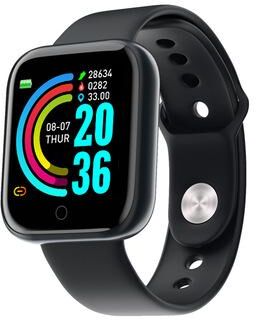 Shopalltechgadgets Fitness Smartwatch With Heart Rate Monitor And Waterproof Design For Android And IPhone black