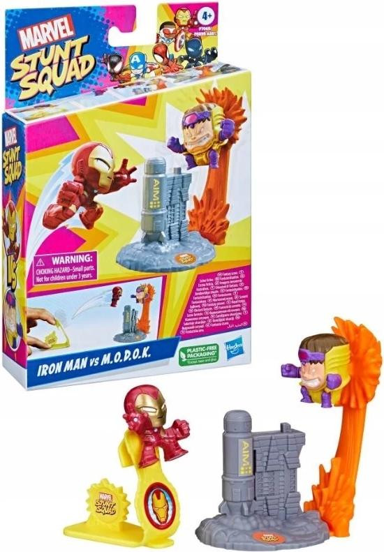 Hasbro Marvel Stunt Squad Iron Man vs. M.O.D.O.K. Actie/Avontuur Speelgoed voor 4 jaar en ouder, Meerdere kleuren