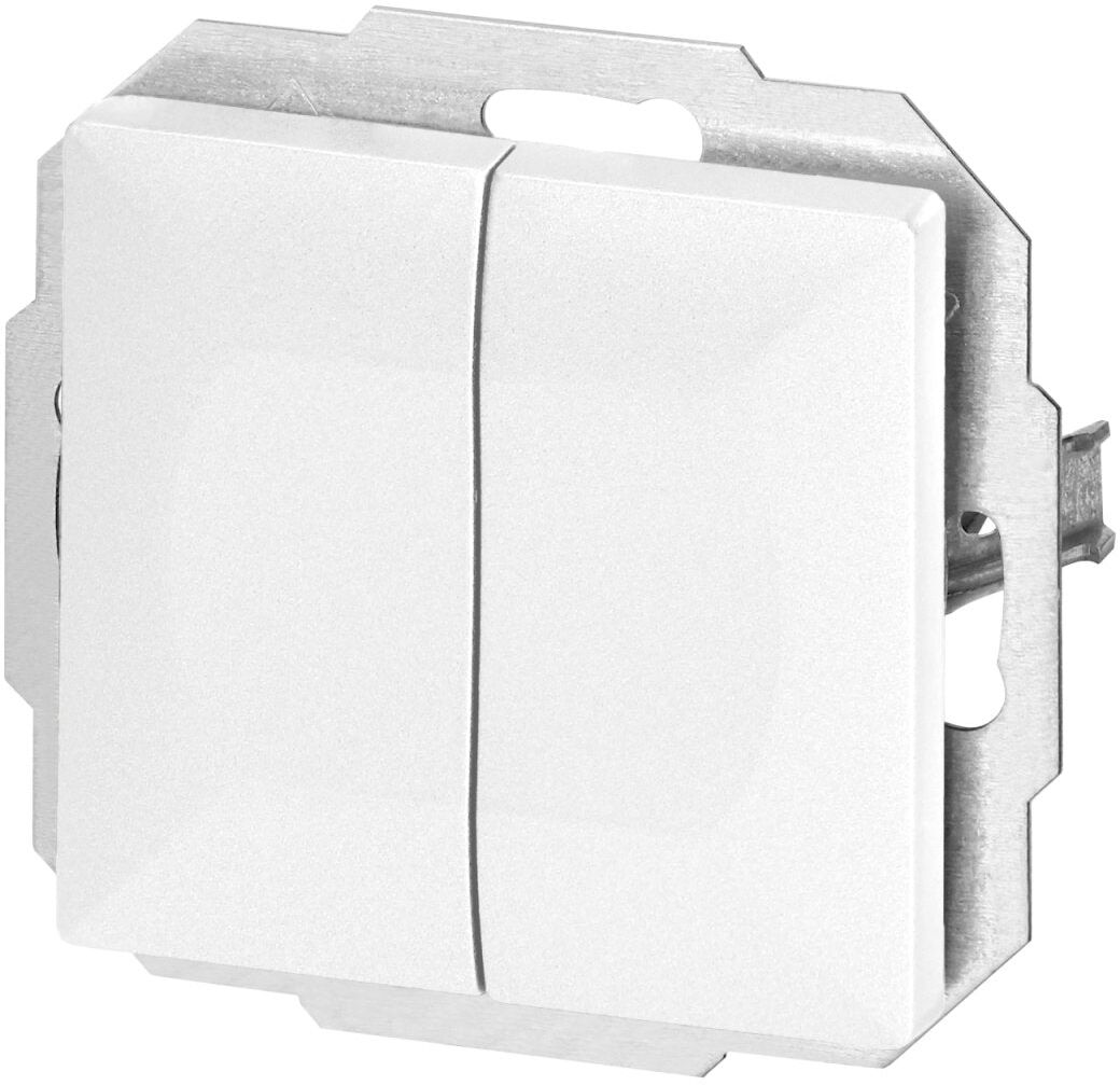 Orno Interrupteur Mural Va-et-Vient Double Encastré 10A 250V - Blanc