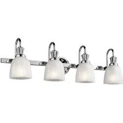 Wandleuchte Wandlampe Badezimmerleuchte LED Glas Spiegellampe 4 flammig chrom