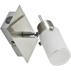 LED-Wandleuchte, verstellbaren Leuchtkopf, Wippschalter, satiniertes Glas