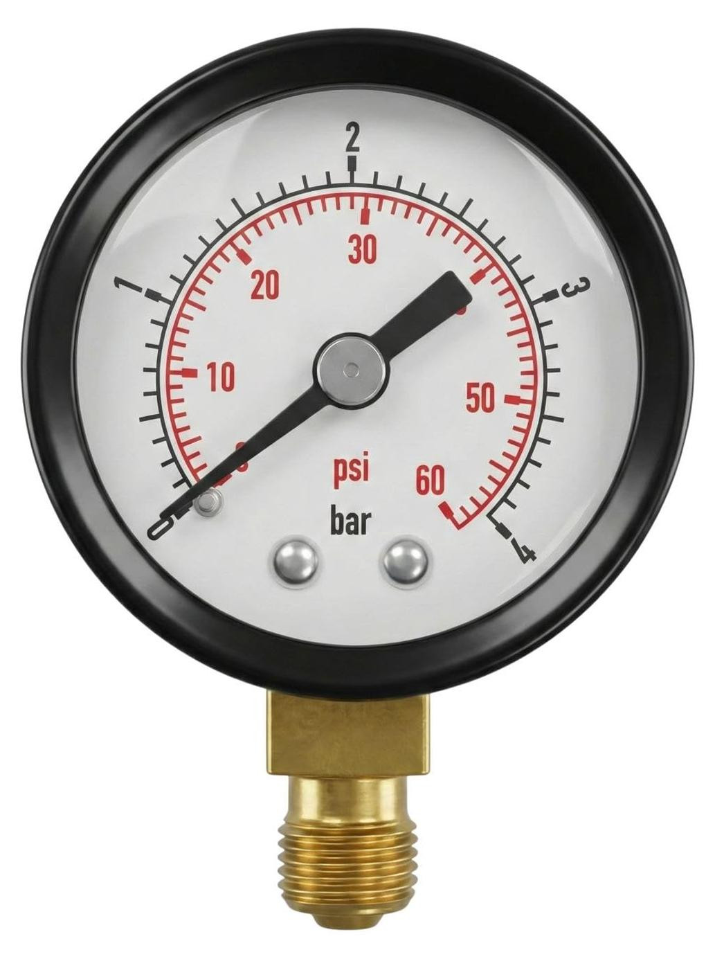 Selius Manometer 0-4,0 bar met 1/8 douane en onderste aansluiting Klasse 2.5
