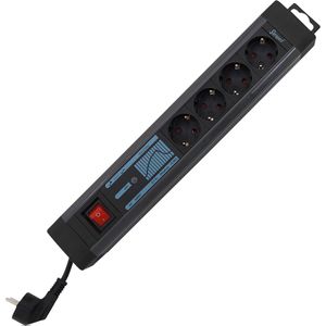REV-Ritter Steckdosenleiste Supraguard, 2,5m Kabel, 4-fach, Überspannungsschutz, Netzfilter, Schalter