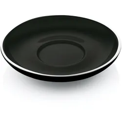 30x Cappuccinountertasse Italia Ø 15,5 cm schwarz, Porzellan, Cappuccino Untertasse