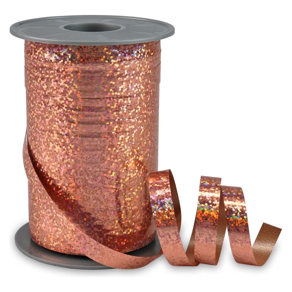 Präsent Geschenkband HOLLY Holographic rosegold 10 mm x 200 m (1x) (1979-344)