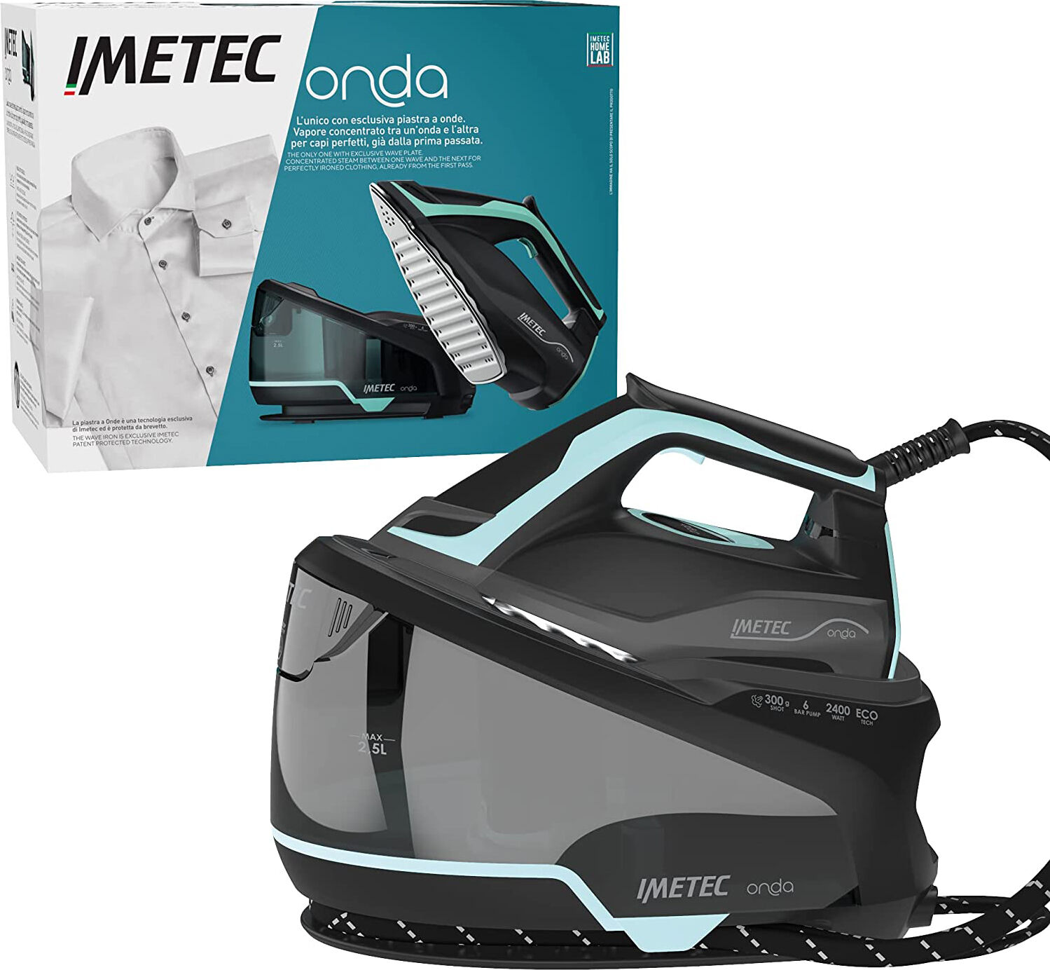 Imetec 9028 Ferro Da Stiro Con Caldaia A Vapore A Carica Continua Potenza 2400 Watt - 9028 Onda