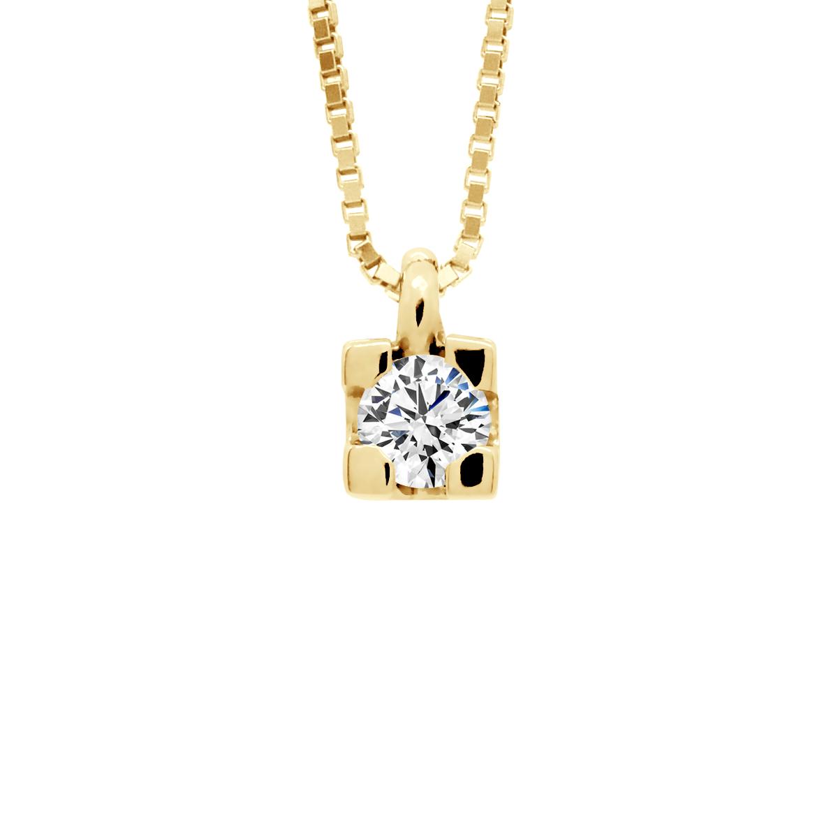 DIADEMA - Halskette mit Diamanten - Gelbgold - venezianische Kette