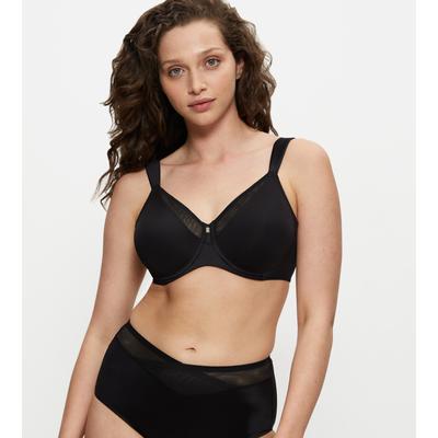 Minimizer-BH TRIUMPH "True Shape Sensation", Damen, Gr. 75, Cup E, schwarz, Jersey, Obermaterial: 65% Polyamid, 26% Elasthan (LYCRA), 9% Polyester, BHs Minimizer-BH, verkleinert die Brust optisch um eine Cup-Größe