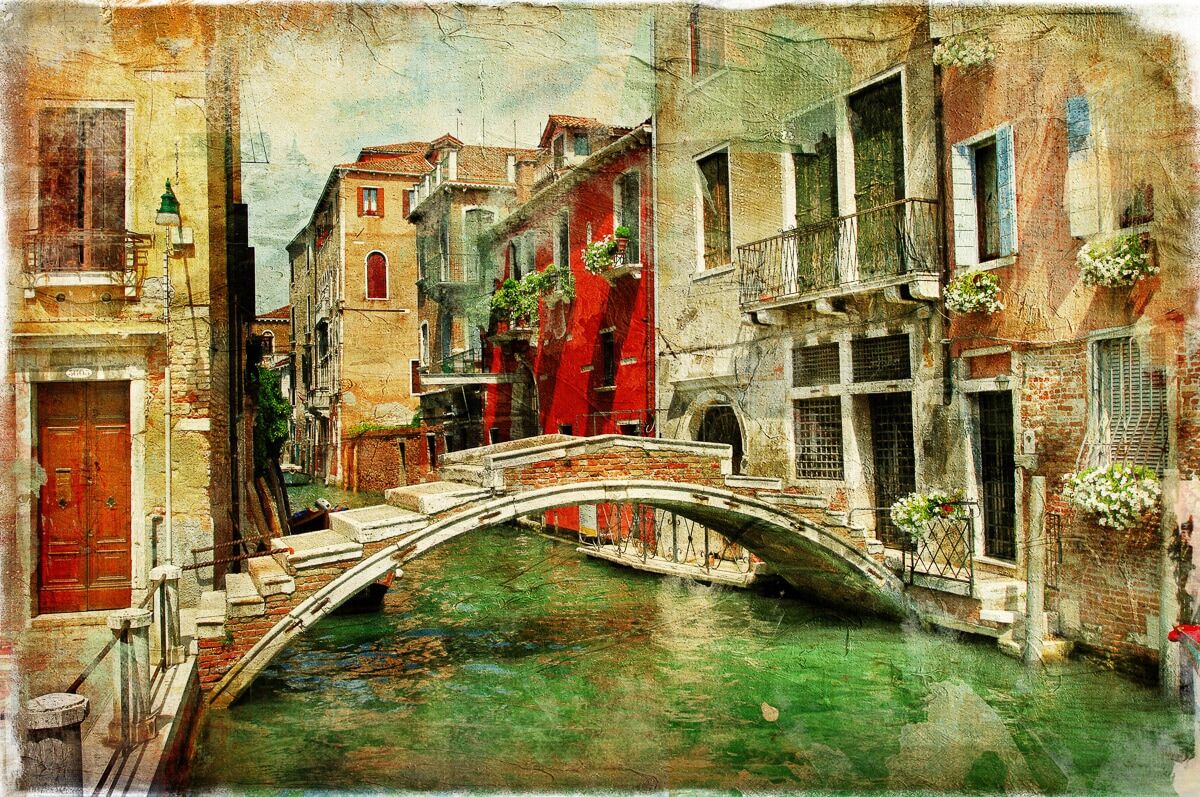 Papermoon "Venedig Gemälde" bunt B/L: 2m x 1,49m, Bahnen: 4 Stk.