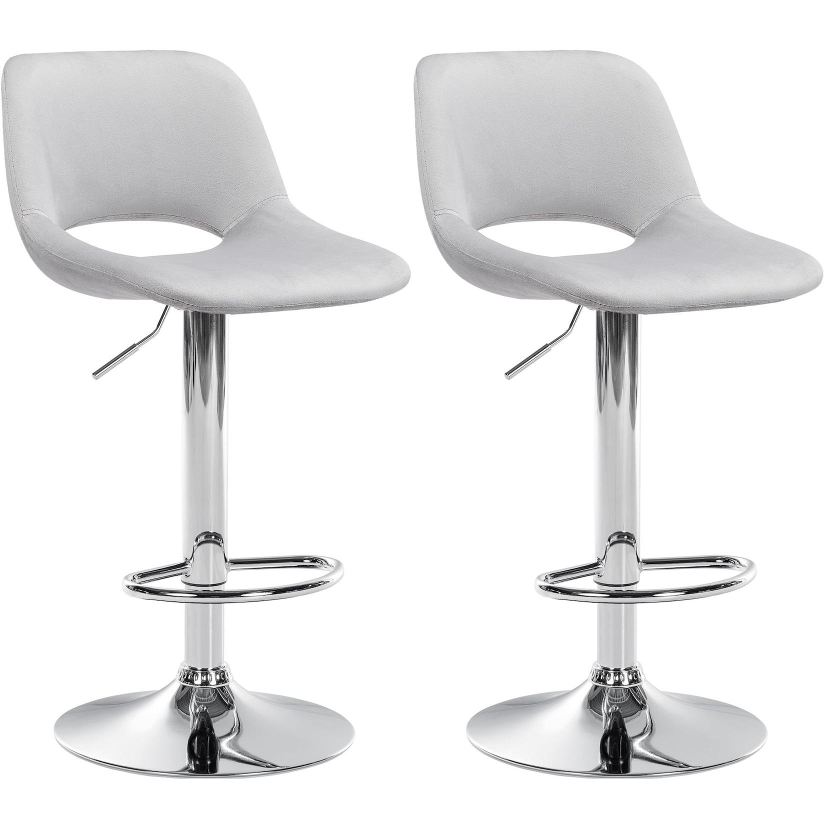 CLP 2er Set Barhocker Camden I Samt-Bezug