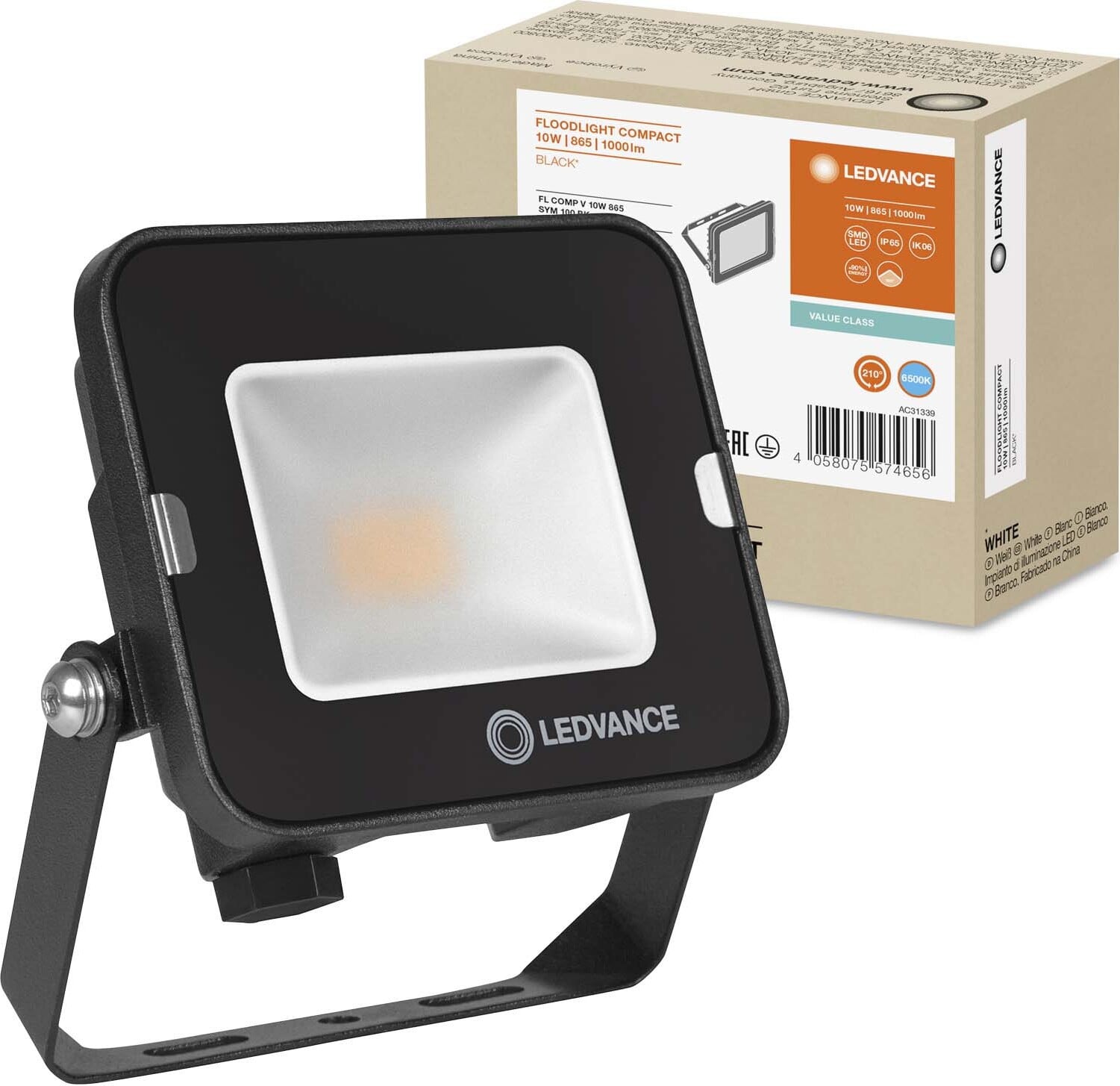 Ledvance LED-schijnwerper 10W 1000lm 6500K IP65 Zwart