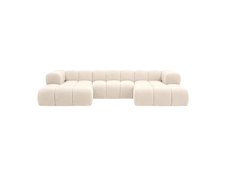 Kaiser Möbel Ecksofa U-Form, Veloursstoff Bluvel, Creme, Averro U, Holz, 360x70x150 cm, Wohnzimmer, Sofas & Couches, Wohnlandschaften, Wohnlandschaften in U-Form