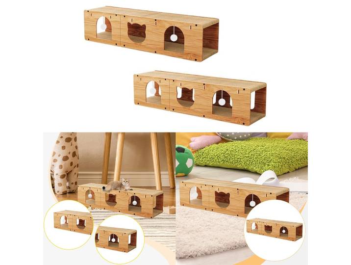 Tunnel griffoir pour chat, lit pour chat, maison en carton, tapis à griffer, aire de jeux, jouet pour chat d'intérieur