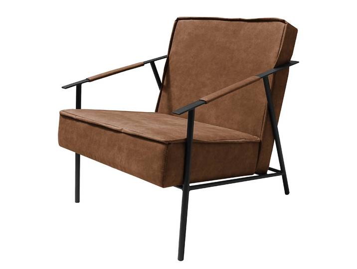 Fauteuil Canoas II Marron/Cognac Microfibre Priya 66 x 75 x 75cm