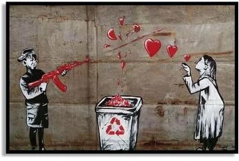 Uplift Essentials Banksy Graffiti Art Poster Street Art Series Canvas Mural Modern Banksy Image Wall Art style 15 16x24 In
