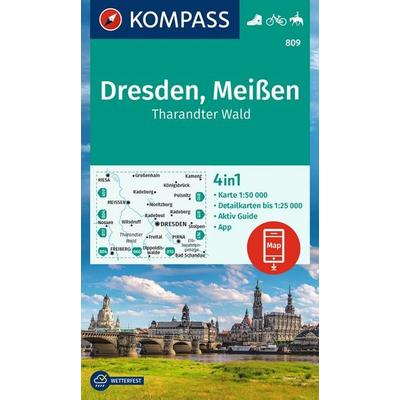 KOMPASS Wanderkarte 809 Dresden, Meißen, Tharandter Wald 1:50.000, Sonstige von , KOMPASS Freytag & Berndt, 978-3-99121-875-3