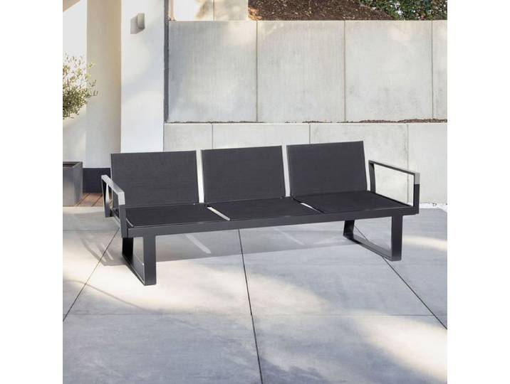 Kettler Rasmus Modular Gartenbank Aluminium/Outdoorgewebe Dunkelgrau