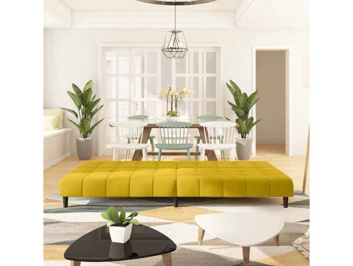 NEW Jaune Sofa ergonomique - - Canapé-lit convertible - Sofa-lit - 2 places jaune velours(1parcel)3044351